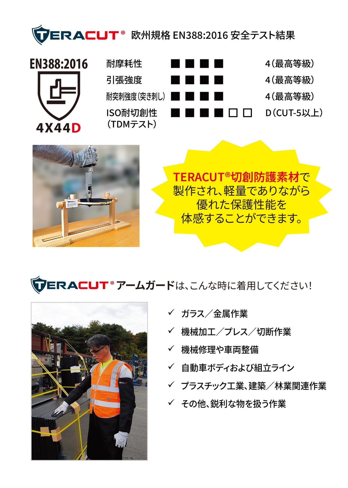 テラカット 高耐刃すっぽり腕ガード